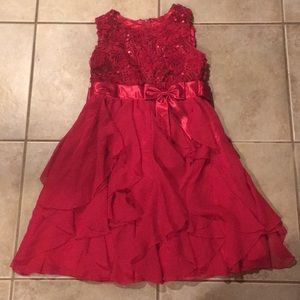Girl’s red holiday dress